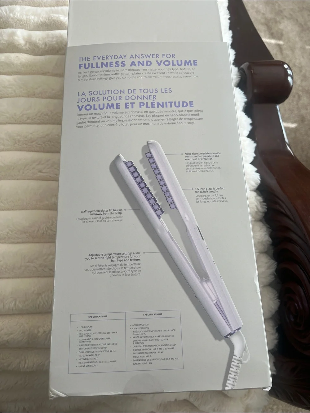 MONAT Lilac Ceramic Styling Brush - Smooth Straightening for Women